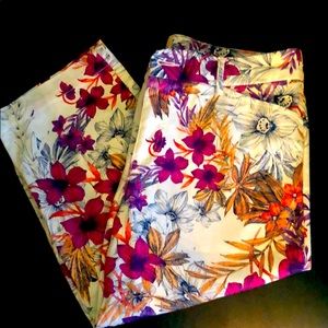 Floral capris crops pants
